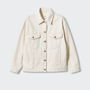 Mango Oversize Off-white Denim Jacket XS